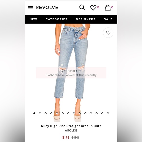 Agolde Riley High Rise Straight Crop - Picture 2 of 6